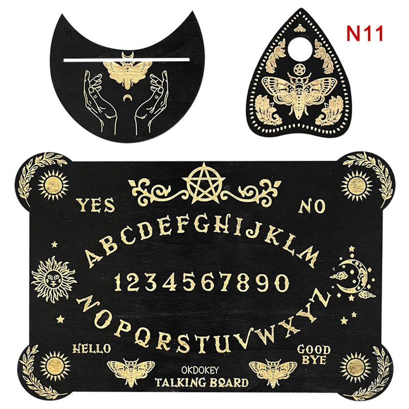 12inch Wooden Divination Pendulum Board Engraved Magic Ouija Metaphysical Message Witch's Kit