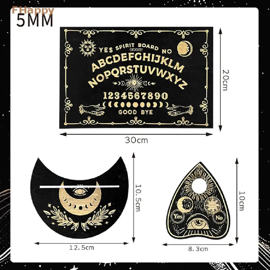 12inch Wooden Divination Pendulum Board Engraved Magic Ouija Metaphysical Message Witch's Kit