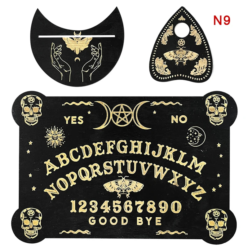 12inch Wooden Divination Pendulum Board Engraved Magic Ouija Metaphysical Message Witch's Kit