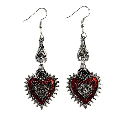 Goth Jewelry Bat Skull Coffin Earrings Evil Eyes Heart Cross Spider Snake Butterfly Earrings Aesthetic Egirl Cool Accessories