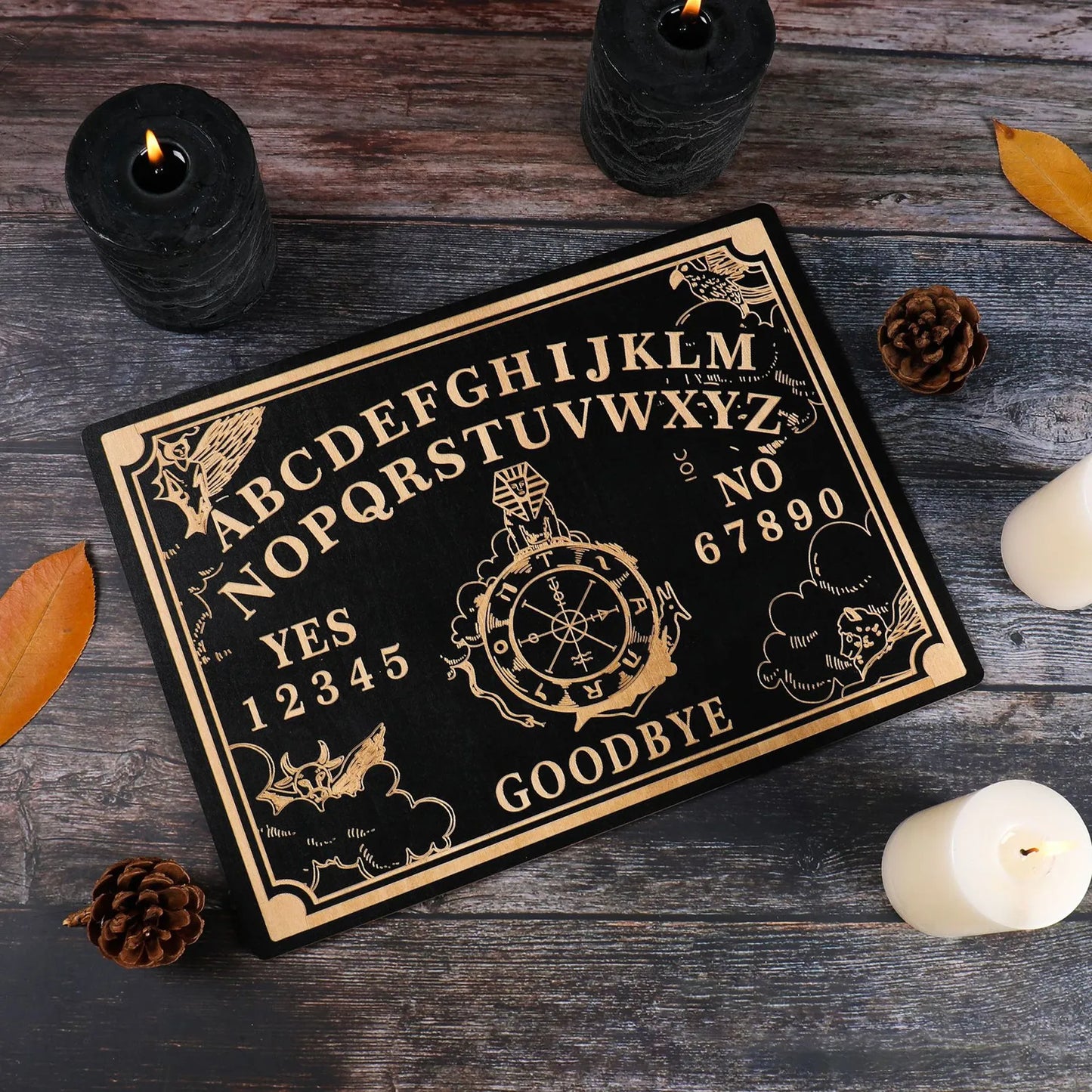 Wooden Divination Pendulum Game Board, Ouija Energy Board, Engraved Meditation Board, Altar Ornament Wizard, Home Decor, 12"