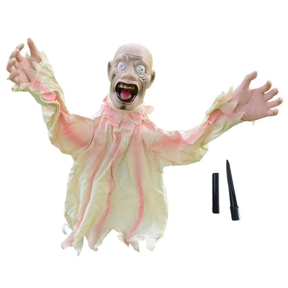 Creepy Zombie Lawn Stake Garden Horror Theme Party Favors Patio Prop Voice Control Swing Ghost Halloween Decoration Scary Doll